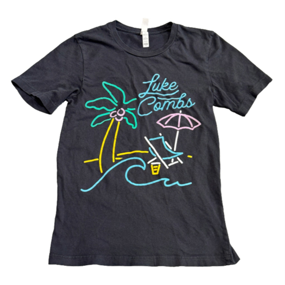 Luke Combs Neon Sign Tropical Short Sleeve Tee Tour Merch